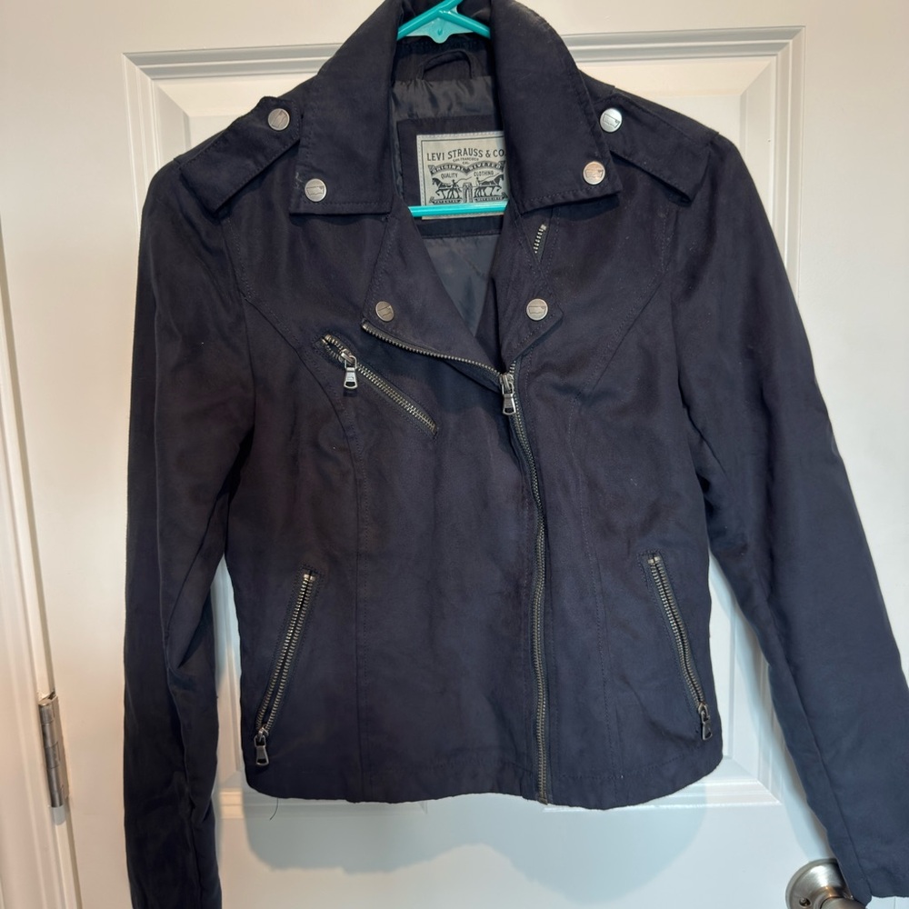 Levi's Women's Dark Gray Leather Jacket